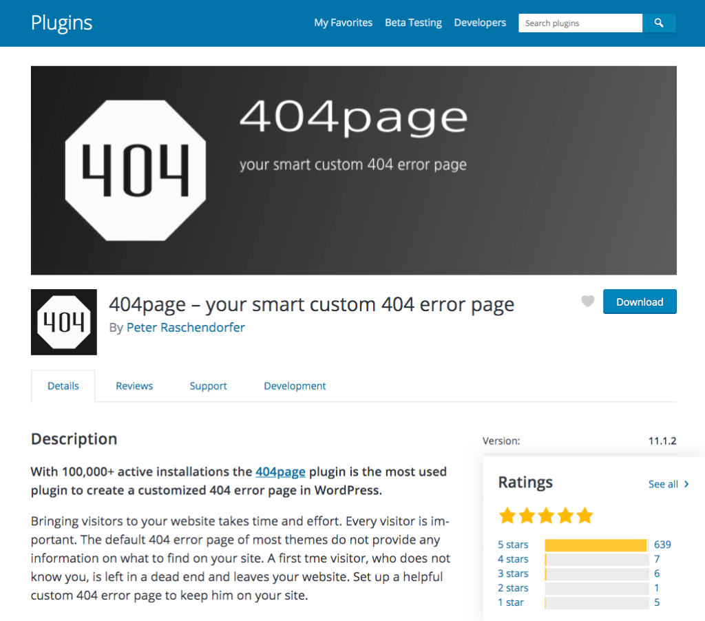 404 Page Plugin