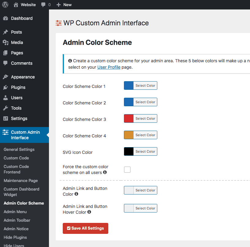 Custom Admin Colors