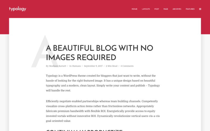 Typology minimalist blogging theme