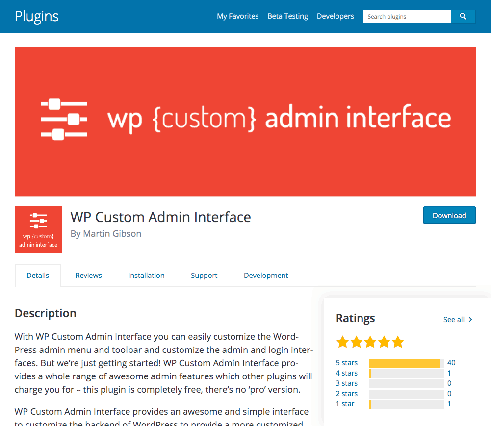 Wp Custom Admin Interface Plugin