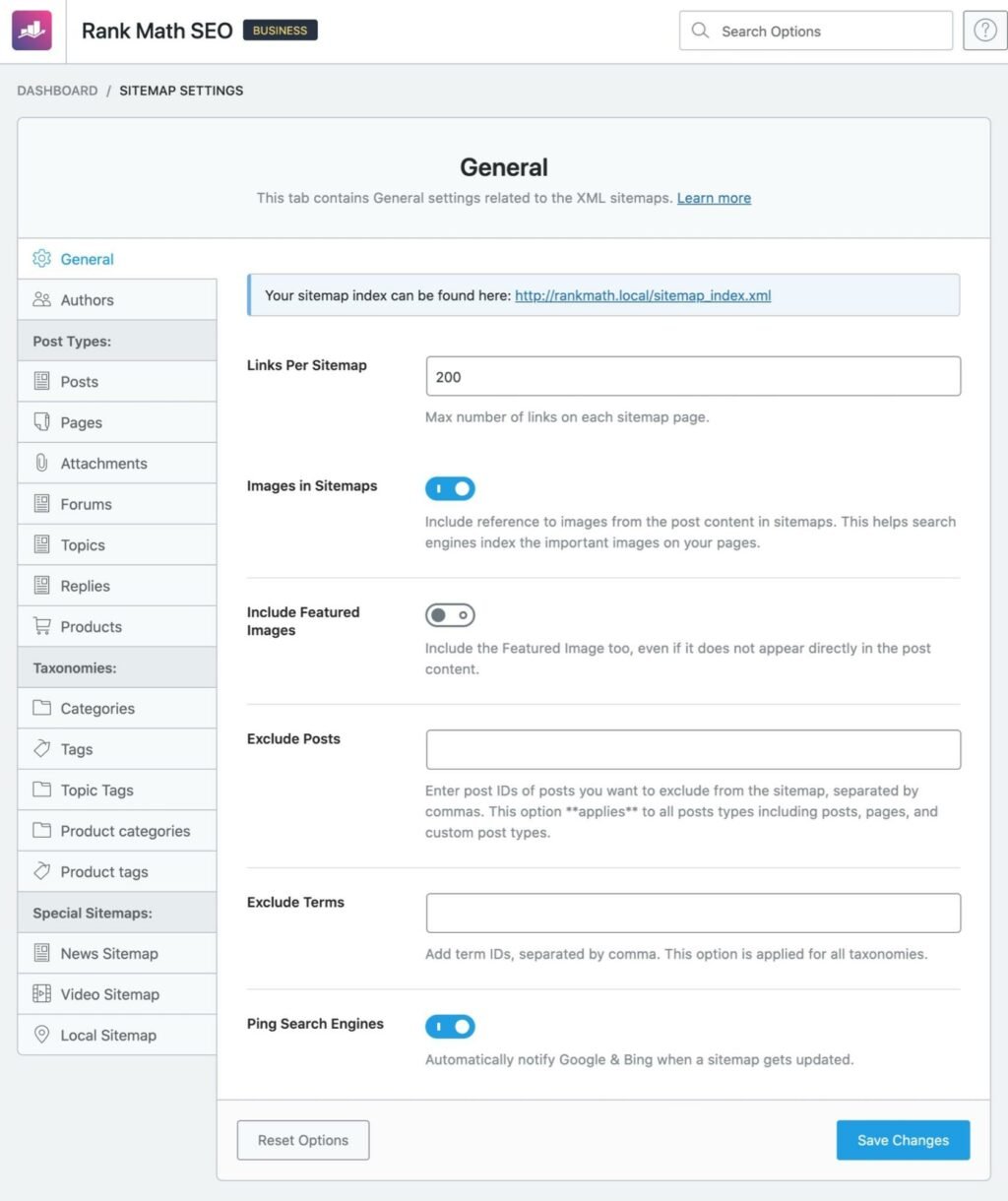 Rankmath Settings