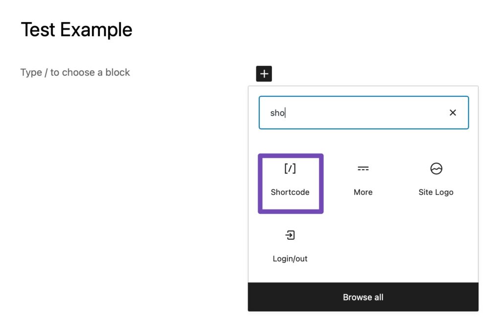 Shortcode Block