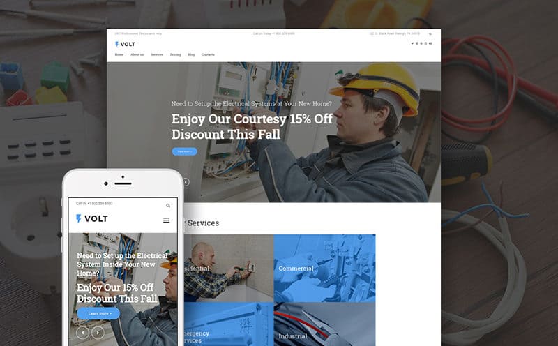 Volt Local Electrical Service WordPress Theme