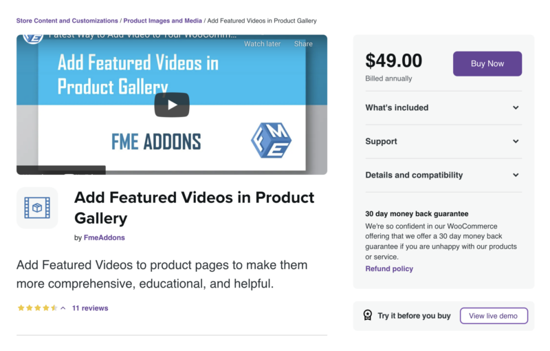 Add Featured Videos in Product Gallery plugin