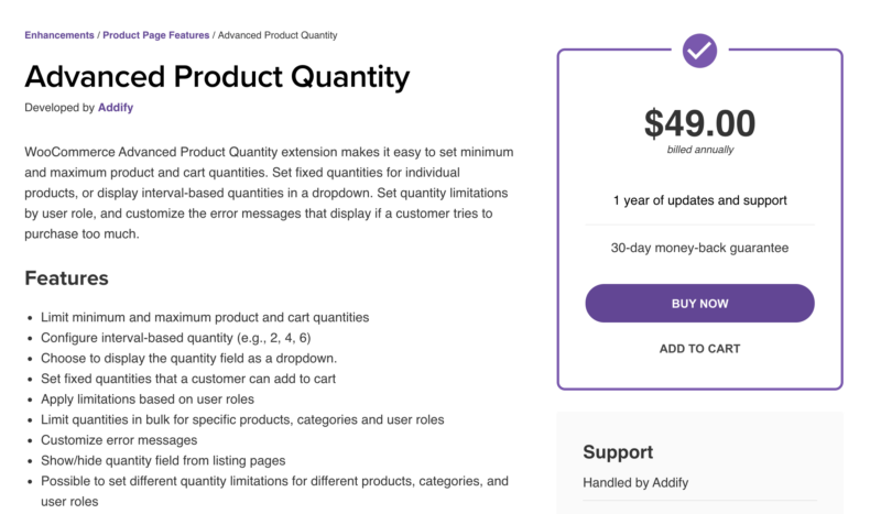 Advanced Product Quantity