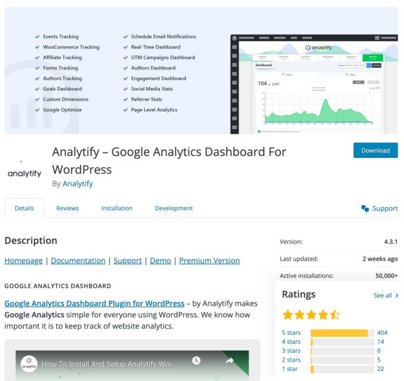 Analytify plugin