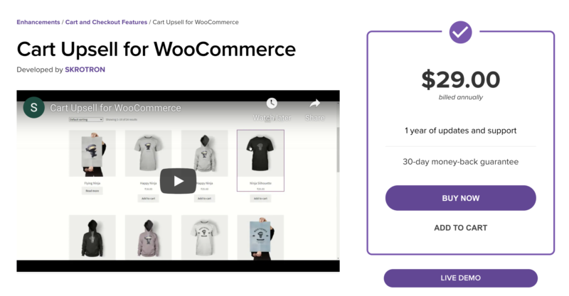 Cart Upsell for WooCommerce