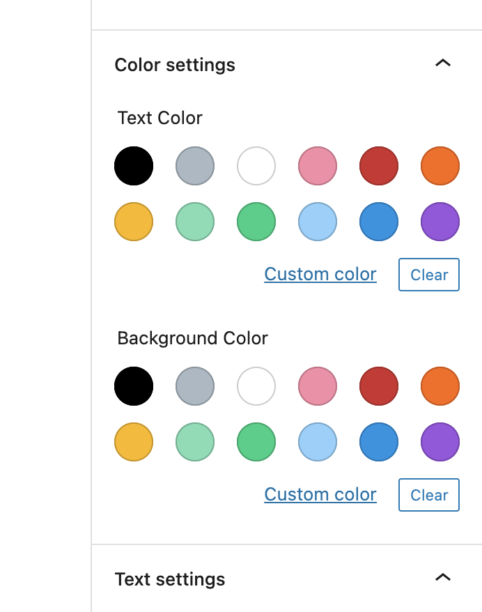 Color Settings