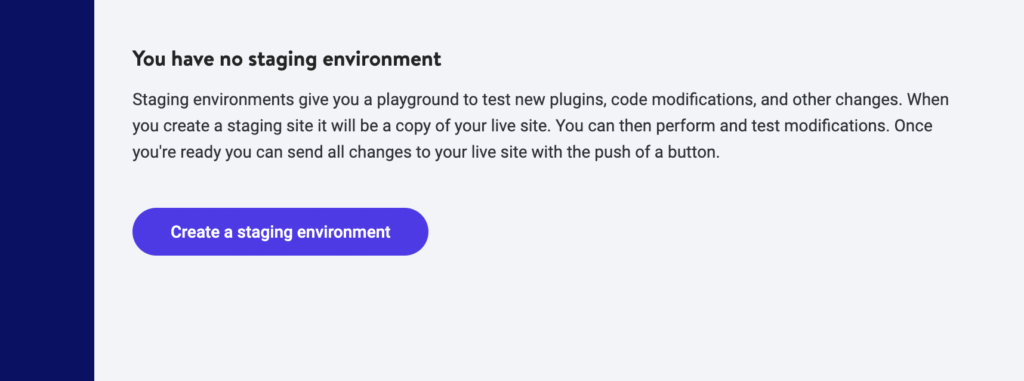 Create Staging Environment