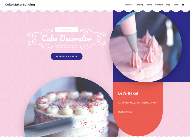 Divi cake maker template