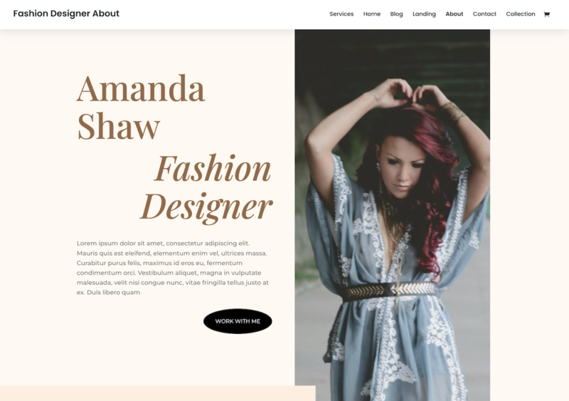 Divi Fashion Designer template