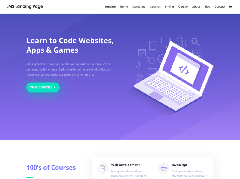 Divi landing page template