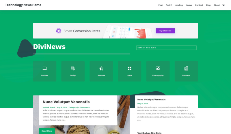 Divi review theme layout