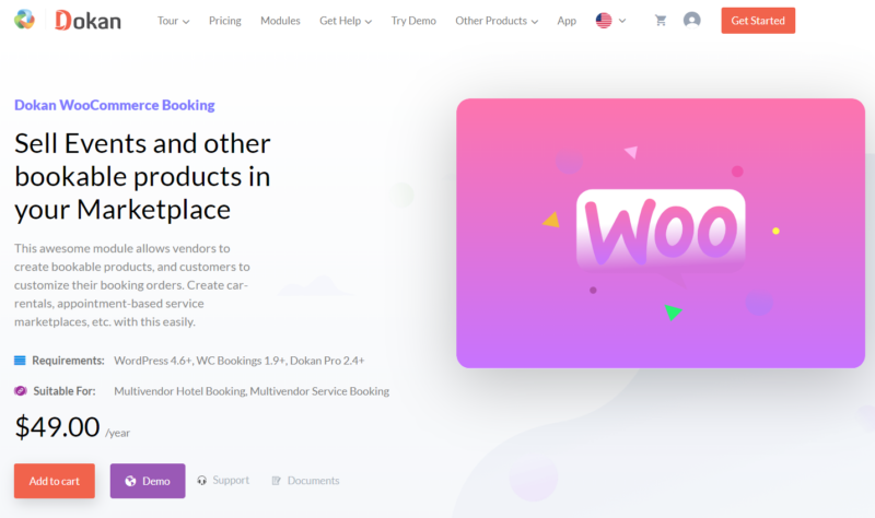 Dokan WooCommerce Booking