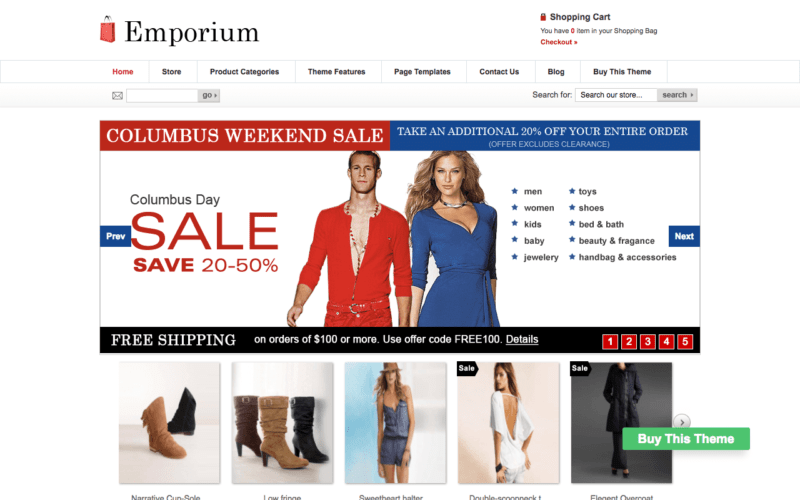 Emporium eCommerce theme