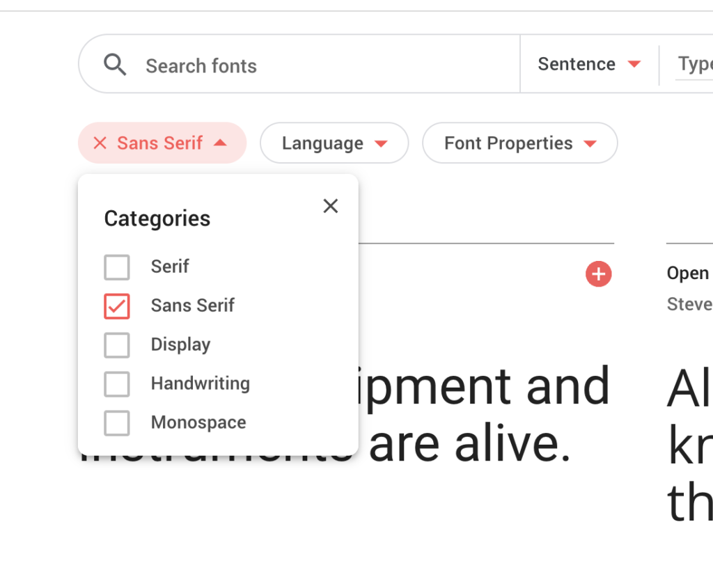 Font Categories