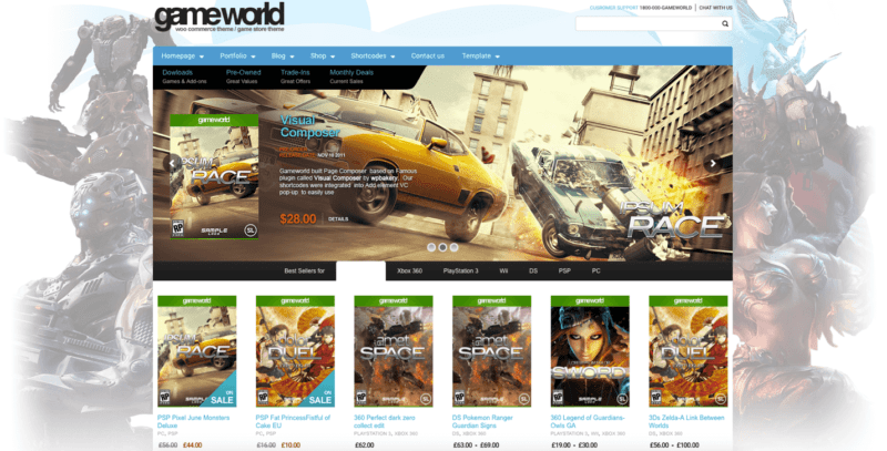 GameWorld gaming theme