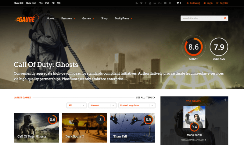 Gauge WP theme