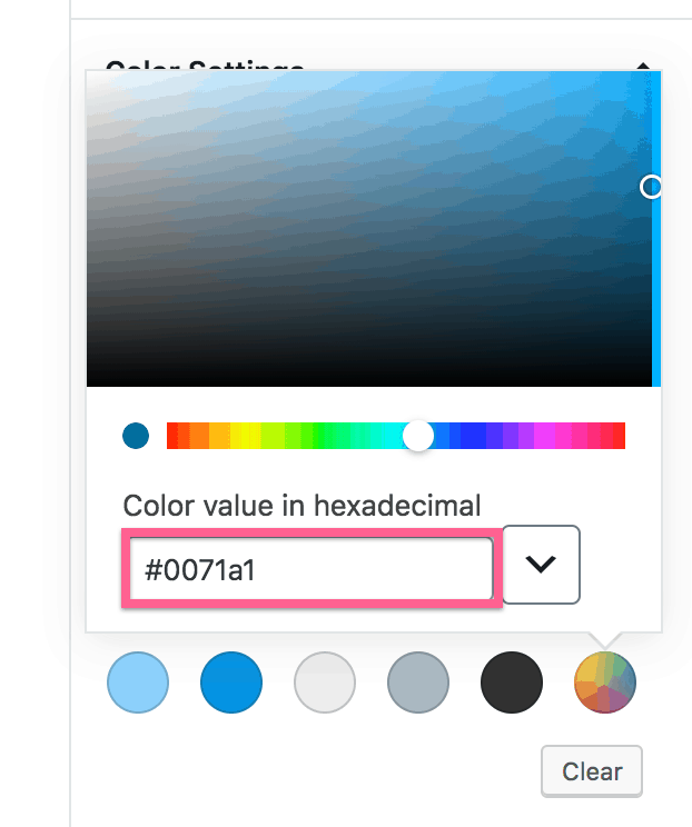 Hexadecimal Color Code Input