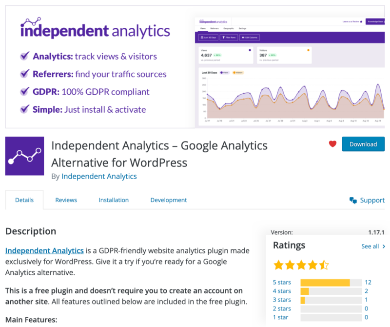 Independent Analytics plugin