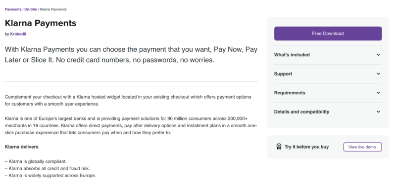Klarna Payments plugin