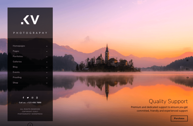 Kreativa vertical menu theme