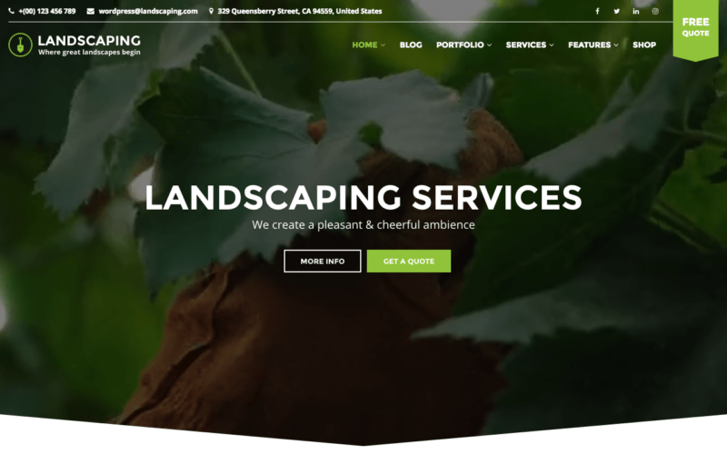 Landscaping WP theme