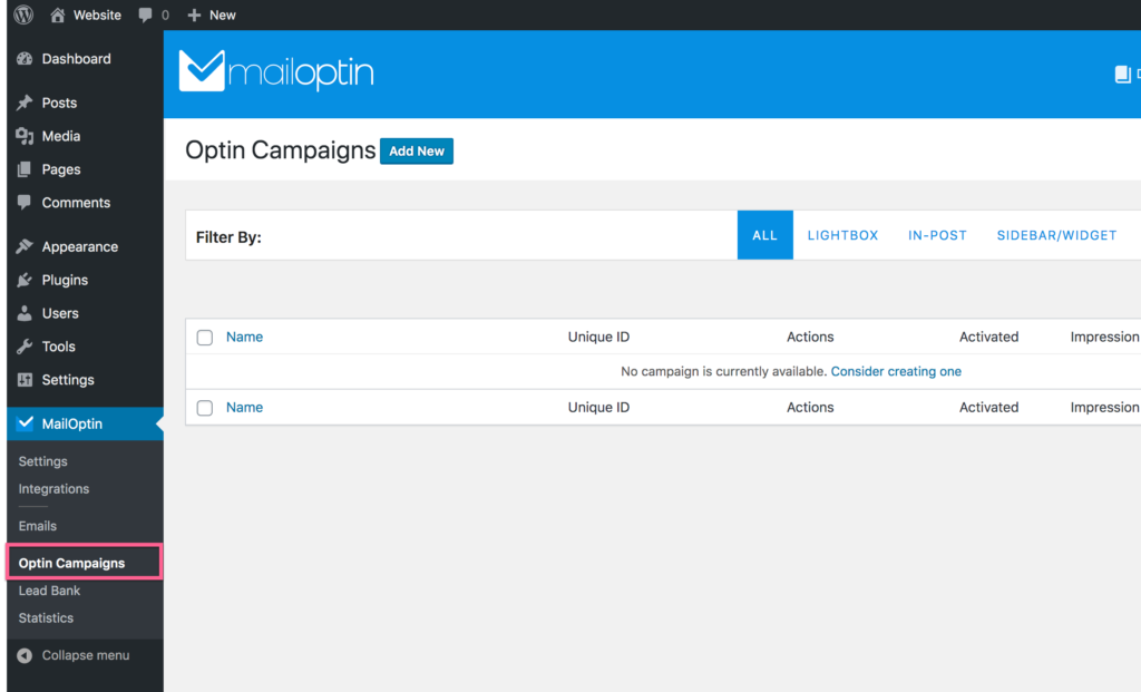 Mailoptin Campaigns