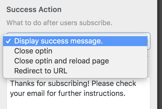 MailOptin Success Action