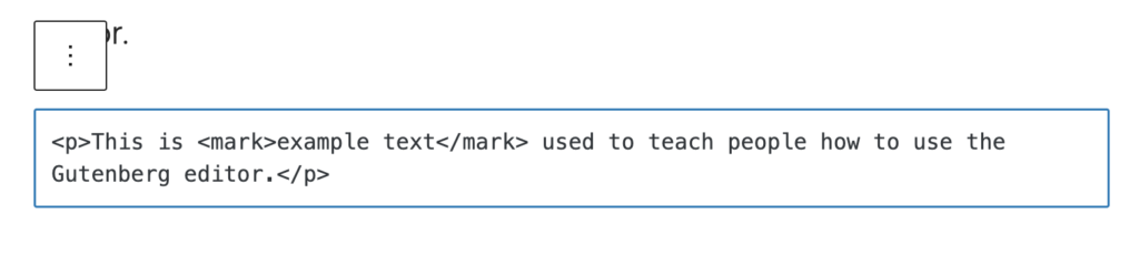 Mark Element Example