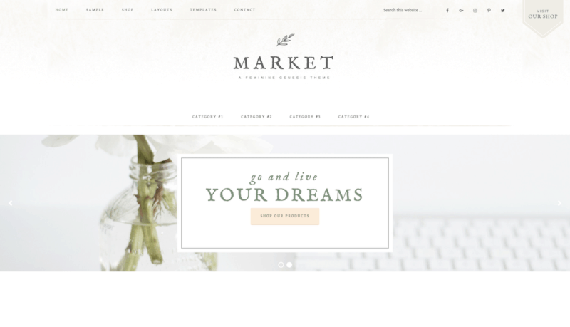 Market Pro feminine blog theme