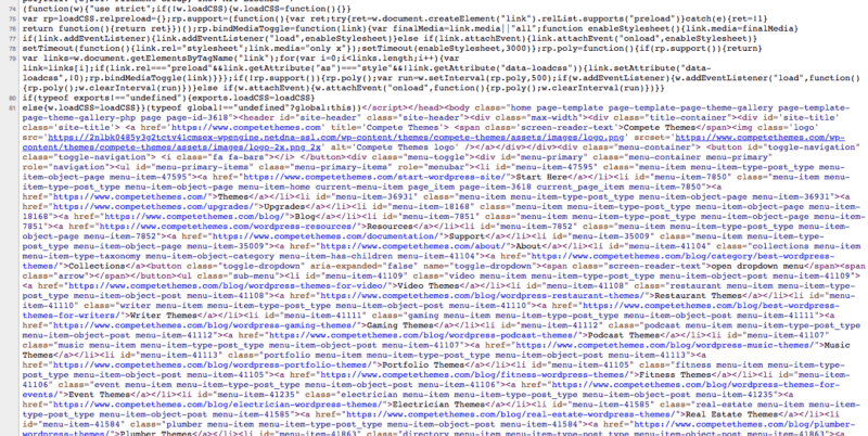 Minified HTML from competethemes.com