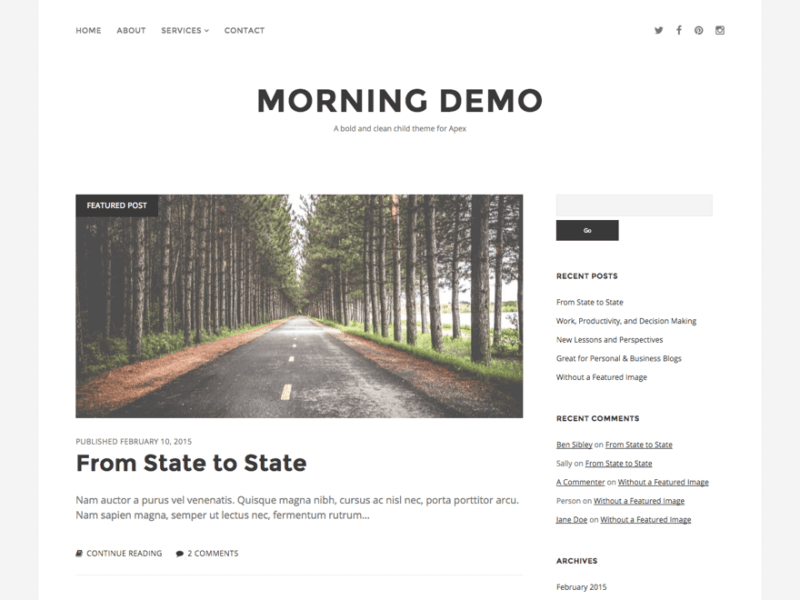 Morning free WP theme