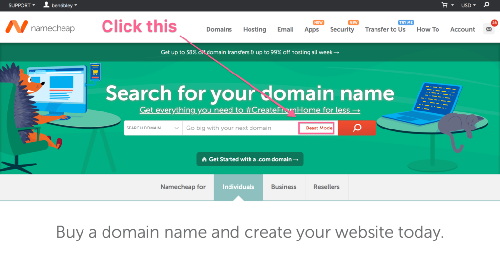Namecheap Beast Mode