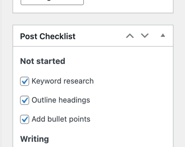 Post Checklists Editor Support