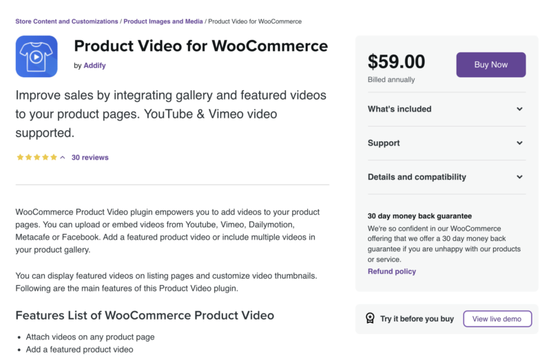 Product Video for WooCommerce plugin