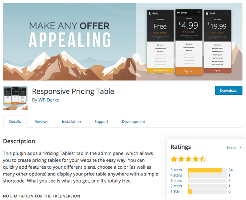 Responsive Pricing Table