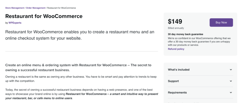 Restaurant for WooCommerce