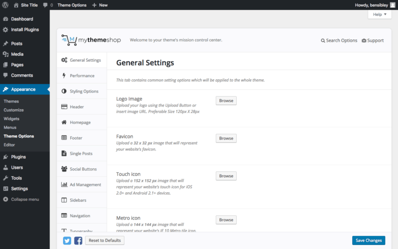 Schema Theme Options