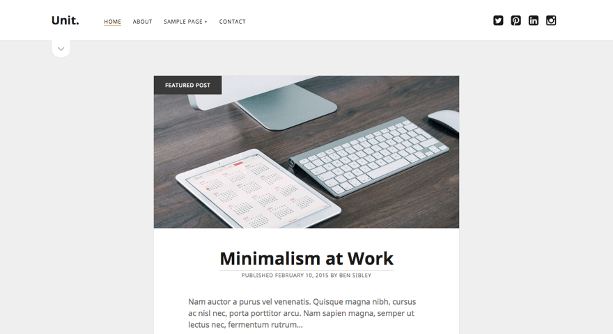 Unit WordPress theme