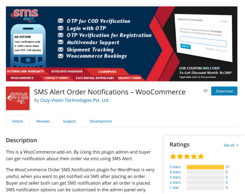 SMS Alert Order Notifications