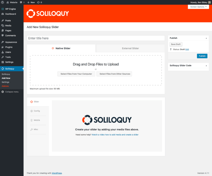 Add new slider page in Soliloquy