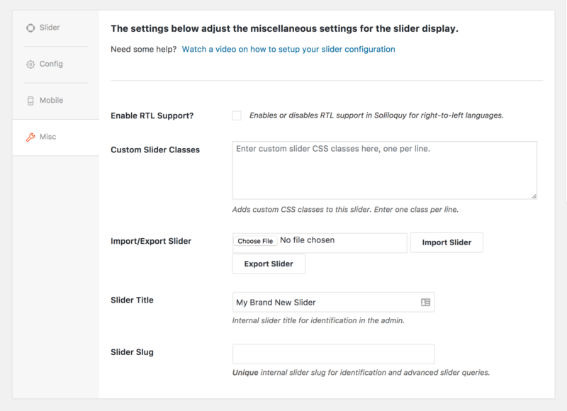 Miscellaneous settings screenshot