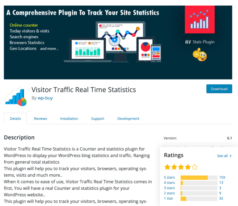 Visitor Traffic Real Time Statistics plugin