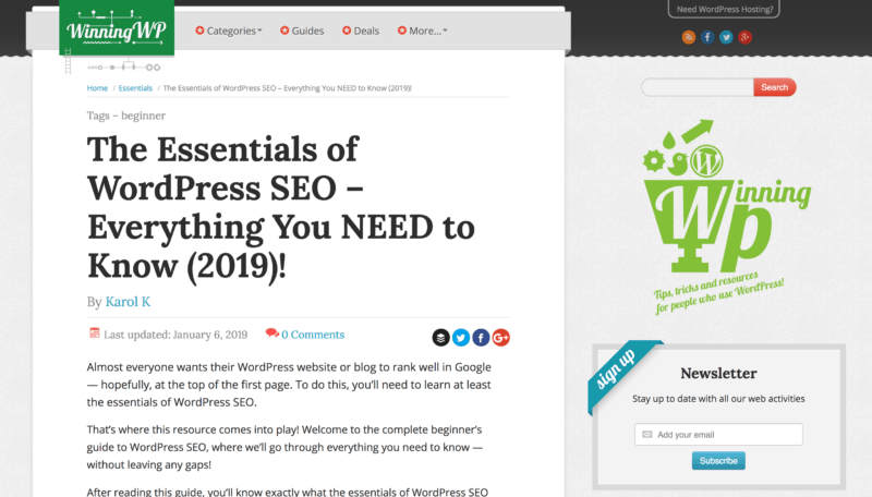 Winningwp Seo Essentials