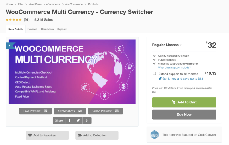 WooCommerce Multi Currency Switcher