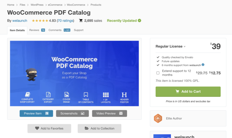 WooCommerce PDF Catalog plugin