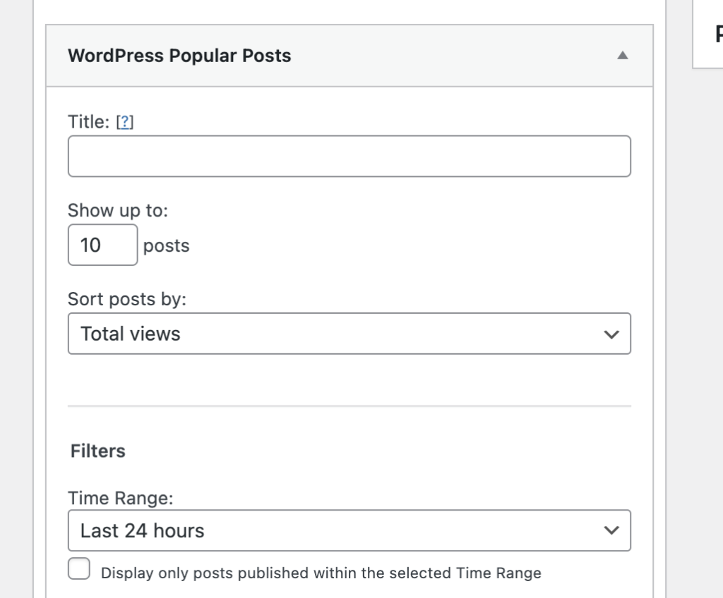 Wordpress Popular Posts Settings