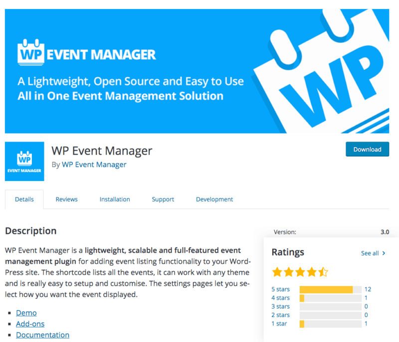 WP Event Manager plugin