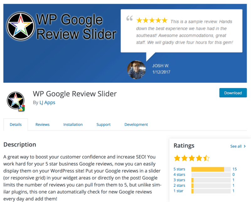 WP Google Review Slider